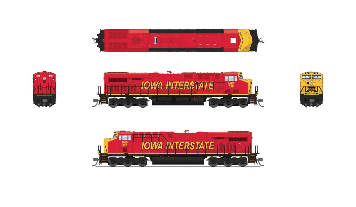 GE ES44AC GEVO - Sound and DCC - Paragon4(TM) -- Iowa Interstate #516 (Rock Island Heritage 30th Anniversary, red, yellow)-2