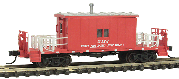 Steel Transfer Caboose - Ready to Run -- Great Northern #X178 (Red, silver, "What's Your Safety Score Today" Slogan