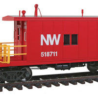 Steel Transfer Caboose w/Long Roof - Ready to Run -- Norfolk & Western #518711 (red, white)