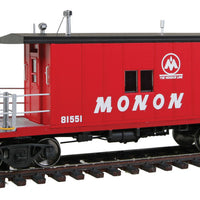 Steel Transfer Caboose w/Long Roof - Ready to Run -- Monon #81551 (red, white, black roof)