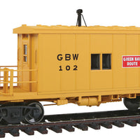 Steel Transfer Caboose w/Short Roof - Ready to Run -- Green Bay & Western #102 (yellow, red)