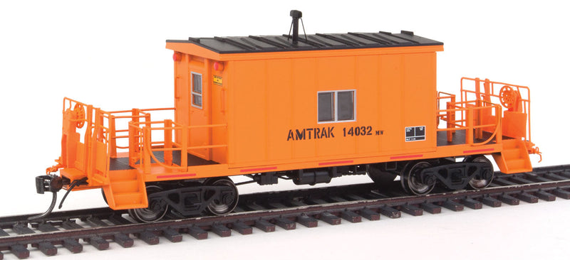 Steel Transfer Caboose w/Short Roof - Ready to Run -- Amtrak #14032 (MOW Scheme, orange, black, Amtrak Lettering Under Window)