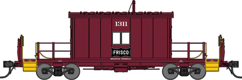 Steel Transfer Caboose w/Short Roof - Ready to Run -- St. Louis-San Francisco #1311 (Boxcar Red, black Frisco Coonskin Logo)