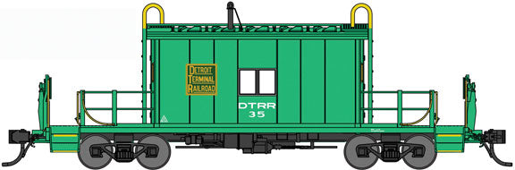 Transfer Caboose w/Running Board - Ready to Run -- Detroit Terminal #35 (Jade Green)