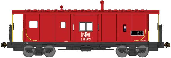 International Car Bay Window Caboose Phase 4 - Ready to Run -- Bessemer & Lake Erie 2009 (red, black, white)