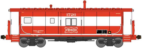 International Car Bay Window Caboose Phase 4 - Ready to Run -- St. Louis-San Francisco 1726 (mandarin, white, Frisco Coonskin Logo)