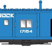 International Car Bay Window Caboose Phase 4 - Ready to Run -- Rock Island 17154 (blue, white, black, Route Rock Slogan)