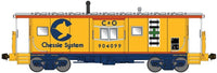 International Car Bay Window Caboose Phase 4 - Ready to Run -- Chessie C&O 904099 (yellow, blue, vermillion, green cross safety markings)