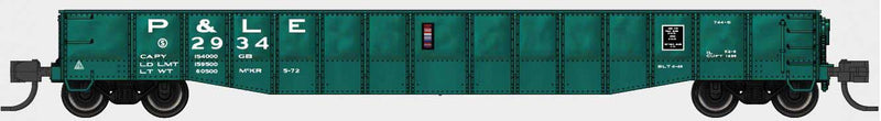 52'6" 15-Panel Mill Gondola - Medium Dented Sides - Ready to Run -- Pittsburgh & Lake Erie #2934 (Jade Green, white)