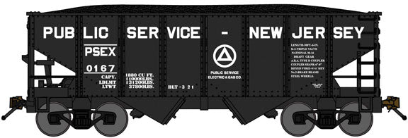 USRA 30'6" 2-Bay Hopper w/Load 3-Pack - Ready to Run -- Public Service - New Jersey (black)