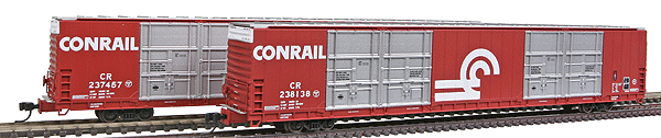 Pullman-Standard 86' Quad Door Auto Parts Boxcar -- Conrail pkg(2)