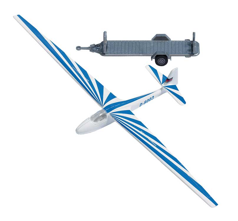 Glider with Trailer -- White, Blue-2