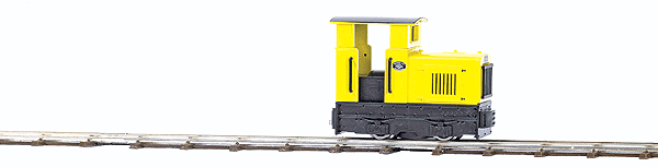 Diesel Gmeinder 15/18 w/Roofed Cab - 3V Battery Powered (Uses Z Gauge Track) -- Painted, Unlettered (yellow, black)