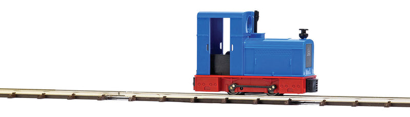 Deutz OMZ 122 F Locomotive w/Closed Cab - 3V Battery Powered - Feldbahn -- Ramsen, Germany, Stumpfwaldbahn (blue, red)