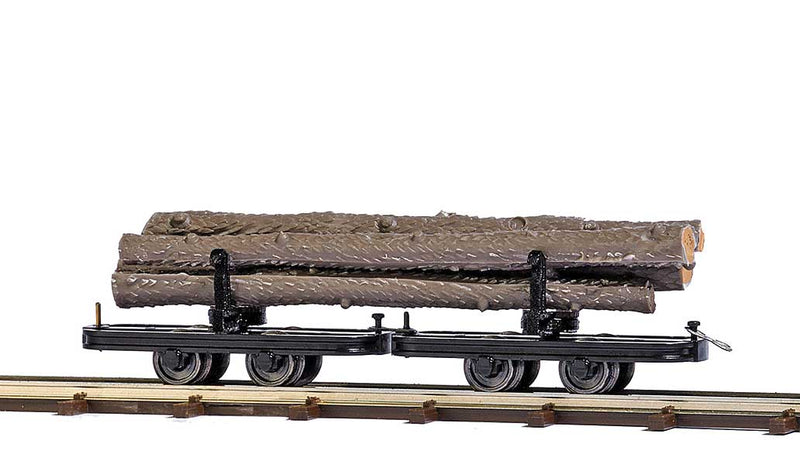 Disconnect Log Truck 2-Pack with Log Load - Feldbahn -- Black