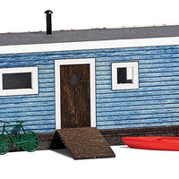 Houseboat - Laser-Cut Wood Kit - 5-1/2 x 1-3/4 x 1-1/2" 14 x 4.5 x 3.8cm -- Light Blue