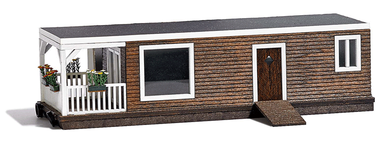Houseboat - Laser-Cut Wood Kit - 5-1/2 x 1-3/4 x 1-1/2" 14 x 4.5 x 3.8cm -- Brown-1