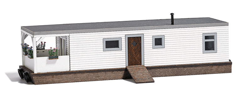 Houseboat - Laser-Cut Wood Kit - 5-1/2 x 1-3/4 x 1-1/2" 14 x 4.5 x 3.8cm -- White