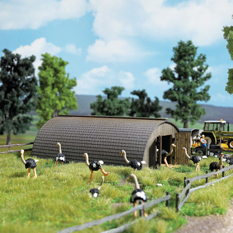 Round-Roof Barn -- Laser-Cut Wood Kit - 4-13/16 x 3-5/16 x 1-3/4" 12.2 x 8.4 x 4.5cm-1
