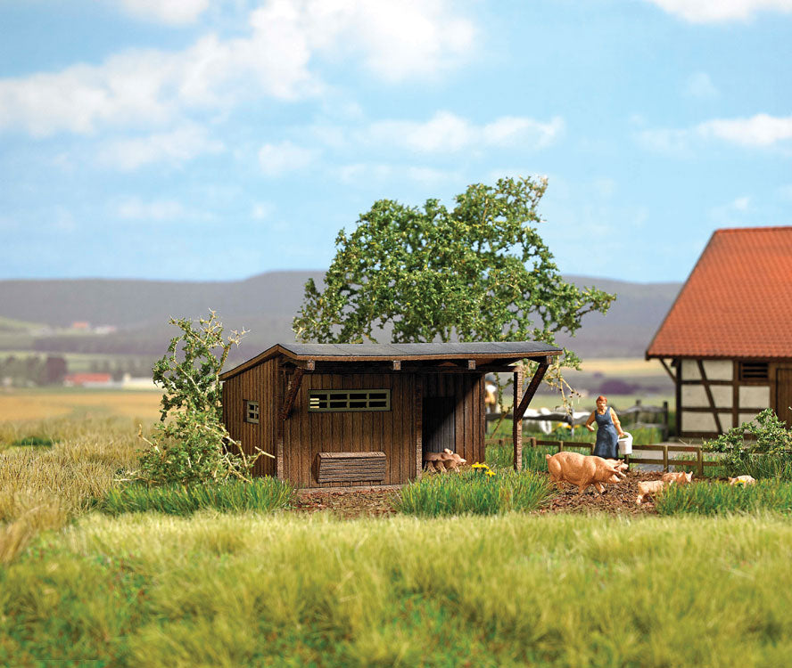 Pig Sty -- Laser-Cut Wood Kit - 2-7/16 x 2-1/16 x 1-1/4" 6.2 x 5.3 x 3.2cm-1