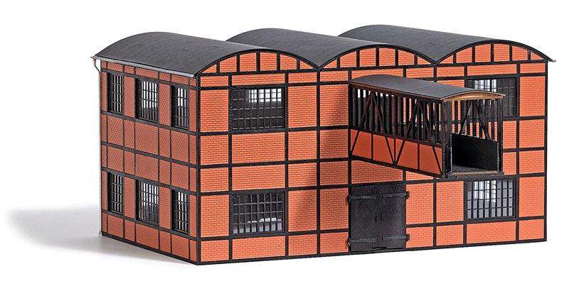 Hartmann Paper Mill Warehouse & Pedestrian Bridge -- 7-13/16 x 4-13/16 x 4" 19.8 x 12.3 x 10.2cm
