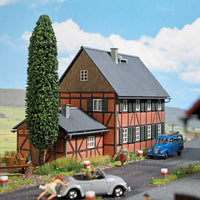 Half-Timber House with Annex -- Laser-Cut Kit - 6-7/8 x 3-1/4 x 4-1/8" 17.5 x 8.3 x 10.5cm