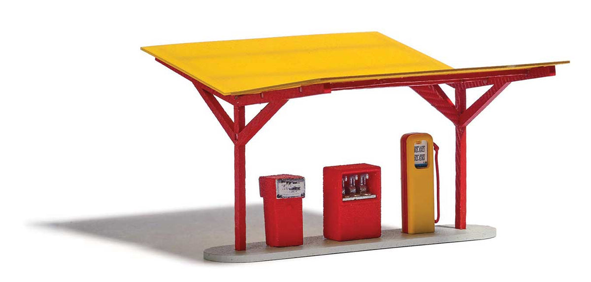 Minol Gas Station -- Laser-Cut Kit - 2-15/16 x 2-5/16 x 1-9/16" 7.4 x 5.9 x 4cm-2