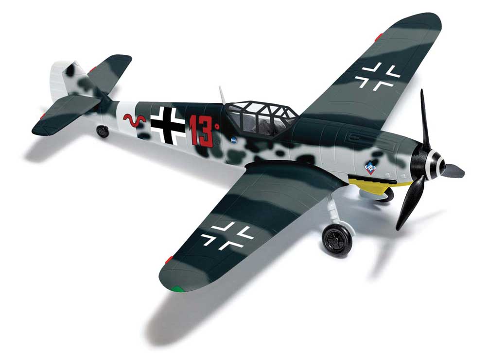 Messerschmitt Bf 109 G6 - Assembled -- German Air Force Heinz Bartels (camouflage, gray, white, black)
