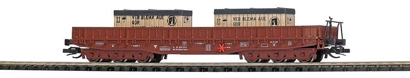 Type Samm 4818 Low-Side Gondola w/Wood Crate Load - Ready to Run -- German State Railroad DR (Era IV, Boxcar Red)