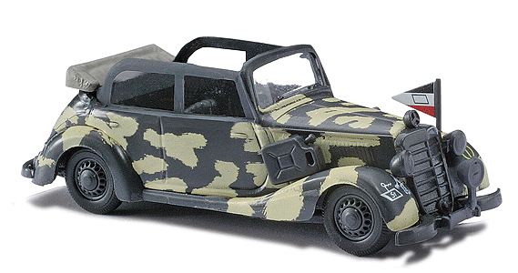 Former German Army WWII - Staff Car -- Mercedes Benz 170V Convertible Sedan w/Top Down - Panzer Division