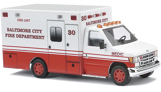 Emergency Vehicle -- Ford E-350 Baltimore City Fire Department Ambulance