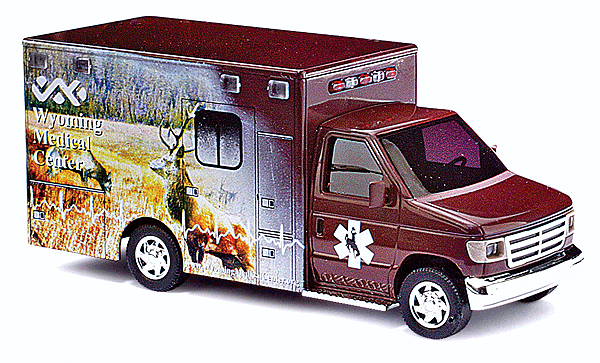 Emergency 1992 Ford E-350 Ambulance - Assembled -- Wyoming Medical Center (Photographic Finish w/Deer)