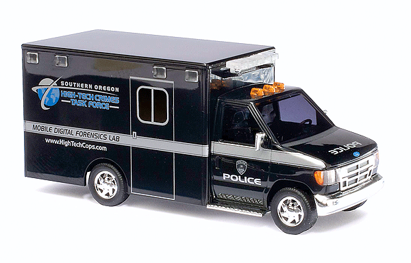 1992 Ford E-350 Ambulance - Assembled -- Police Digital Forensics Lab (black, silver)