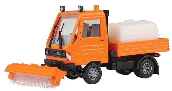 European Construction Equipment Multicar Truck -- Stadtische Strabenreinigung (Street Sweeper, orange)