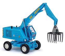1965 Weimar Mobilbagger T174-1 Rubber-Tired Crane w/Fork Claw - Assembled -- Blue