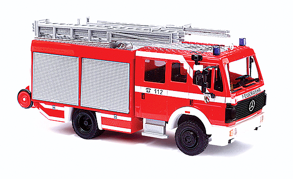 1988 Mercedes-Benz MK88 1222 Fire Ladder Truck - Assembled -- Nuremburg, Germany, Fire Department (red, silver)
