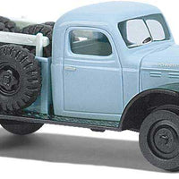 1945 Fargo Power Wagon 4x4 Pickup Truck - Assembled -- Rail Inspection Truck w/Railroad Wheels (light blue, black)