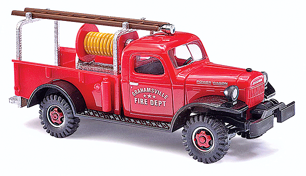 1945-68 Dodge Power Wagon 4x4 Pickup Truck - Assembled -- Grahamsville Fire Department (red, black)