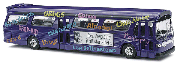 1959 GMC TDH-5301 Fishbowl City Bus - Assembled -- Teen Pregnancy Information Campaign Bus