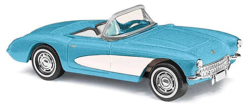 1956 Chevrolet Corvette Convertible - Assembled -- Top Down (turquoise, white)