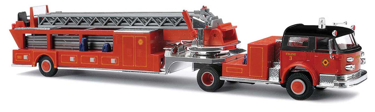 1968 American-LaFrance Fire Hook and Ladder Truck with Closed Cab - Assembled -- Fire Department (red, black)