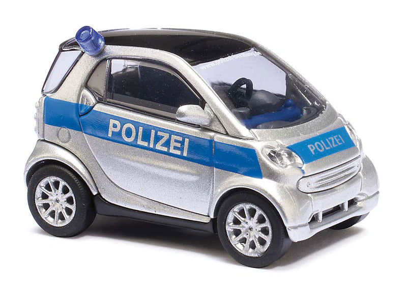 Automobile 1998 Smart Fortwo City Coupe Station Wagon - Assembled -- Police (silver, blue, German Lettering)