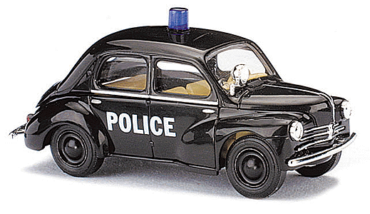Emergency - Police Vehicles -- Renault 4 CV 2-Door Compact Sedan French Police (black)