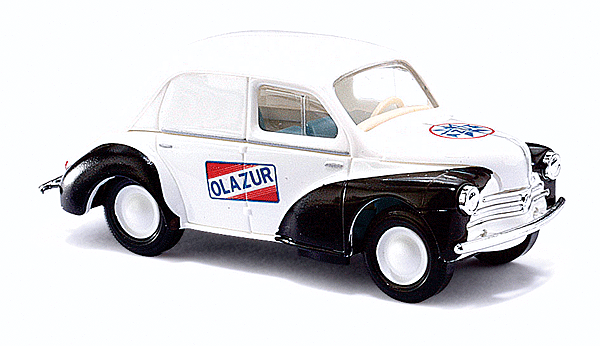 Automobile 1958 Renault 4 CV Sedan - Assembled -- Azur (black, white, French Lettering)
