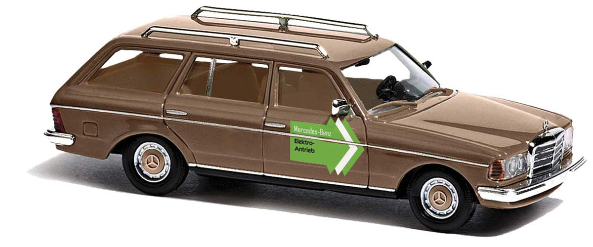 1977 Mercedes-Benz W123 Station Wagon - Assembled -- Elektro Antrieb 1982 (brown, green, German Lettering)