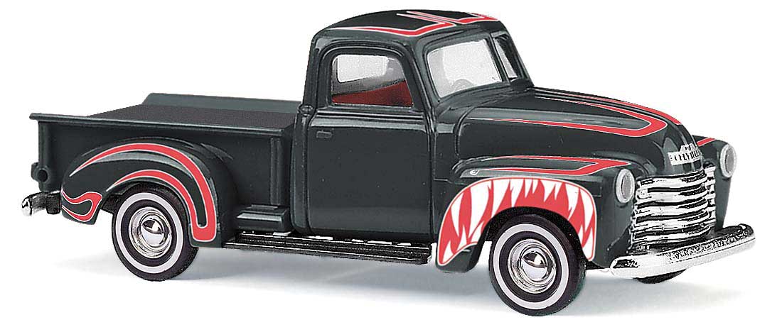 1950 Chevrolet Pickup Truck - Assembled -- Crazy Car Haifisch (black, red, white)