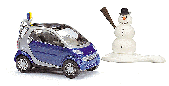 2000 Facelift Smart City Coupe - Assembled -- With Rack, Skis & Snowman, Various Colors-1
