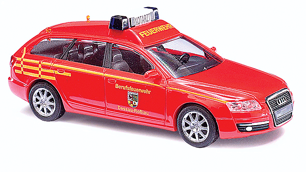 Emergency Automobile 2004 Audi A6 Avant Station Wagon - Assembled -- Dessau Fire Department (white, red, German Lettering)