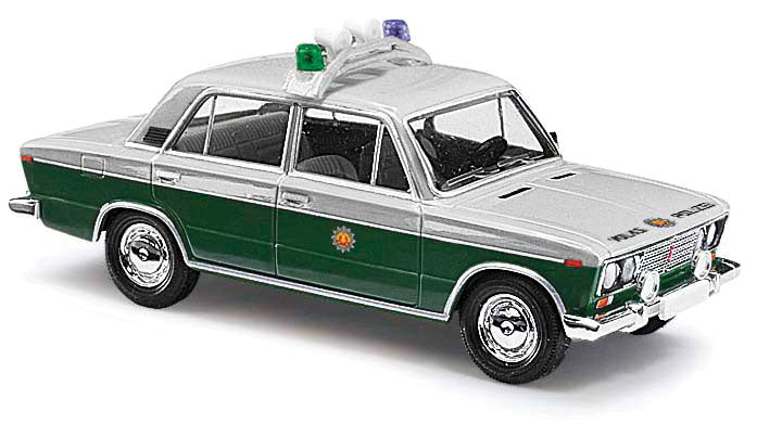 1976 Lada 1600 Sedan - Assembled -- East German Police Schlussfahrzeug (green, silver, German Lettering)