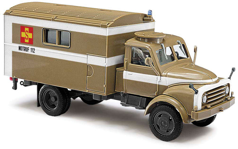 1958 Hanomag AL 28 MKW Box-Body Personnel Truck - Assembled -- MKW Burgung (beige, white, red, German Lettering)